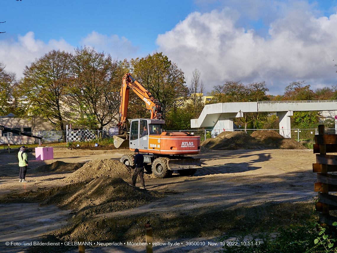 10.11.2022 - Baustelle an der Quiddestraße Haus für Kinder in Neuperlach